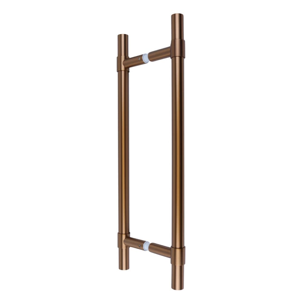 EPH1004 pull handle pair in a mid bronze PVD finish for hinged interior doors