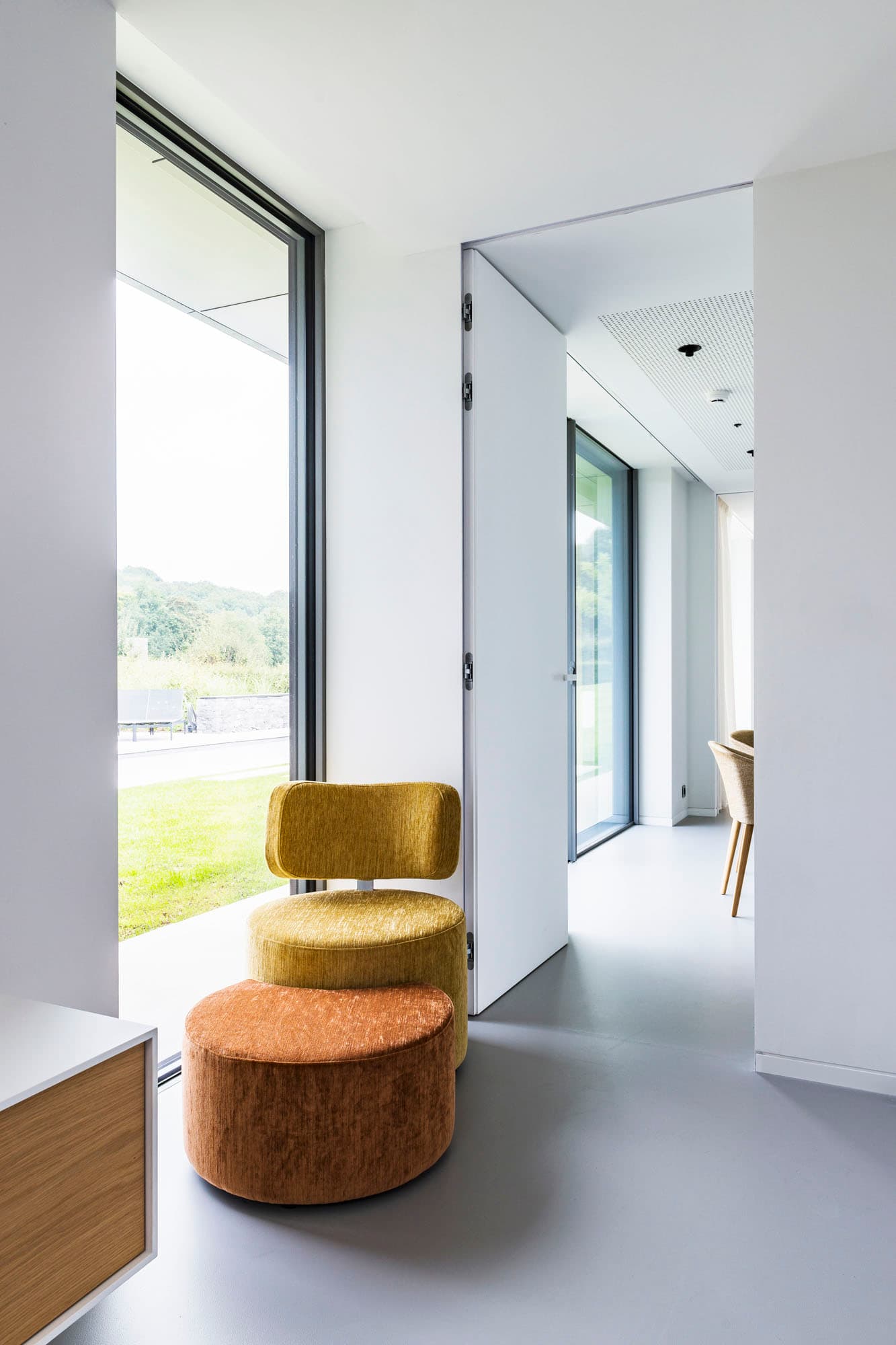 flush invisible door in a minimalist interior