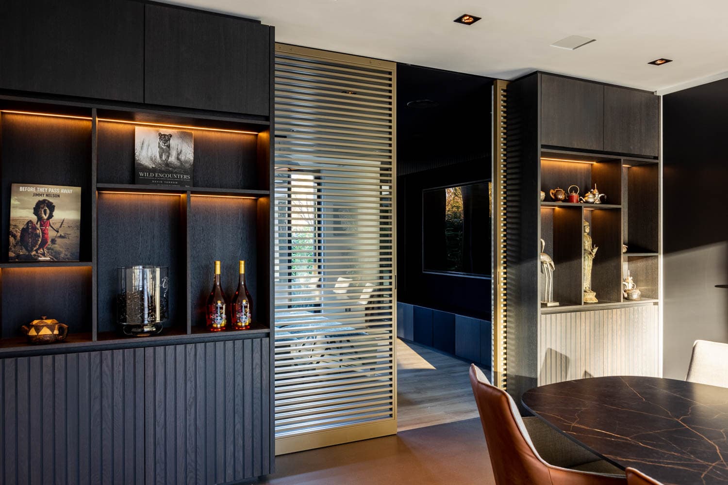 Glenmore steel glazed sliding door in a dining room