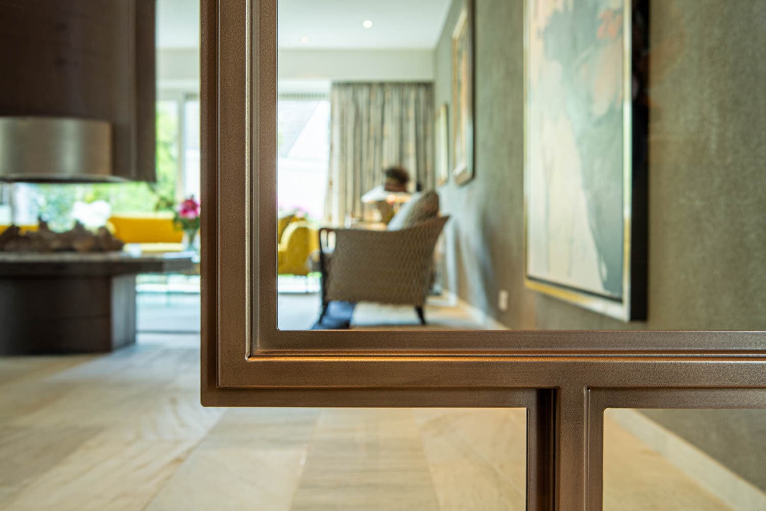 Cheyne steel door profile in a bronze finish