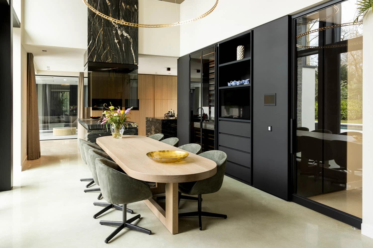 wine cabinet steel glazed doors for high-send luxury residences