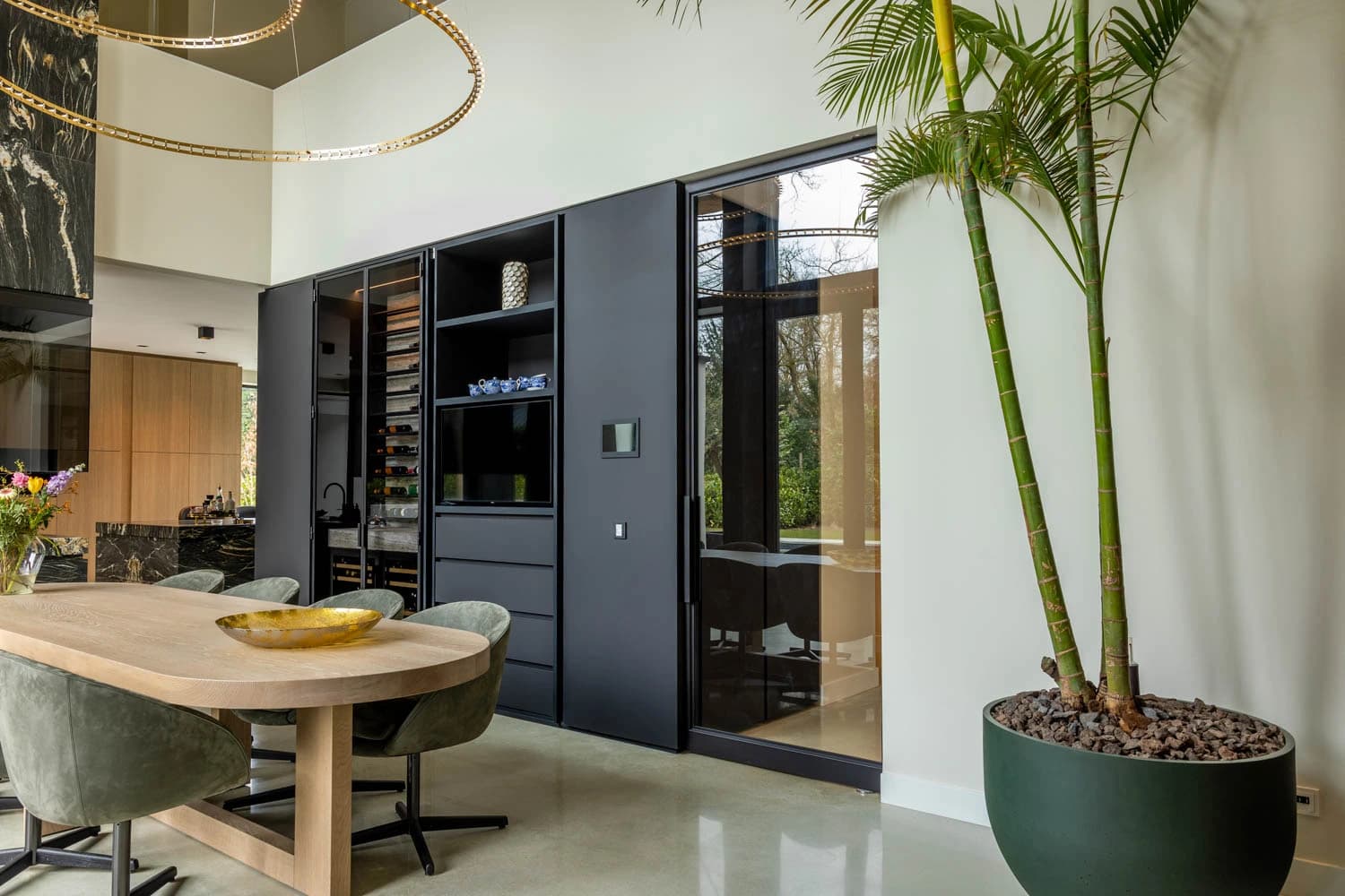 wine cabinet steel glazed doors for high-send luxury residences