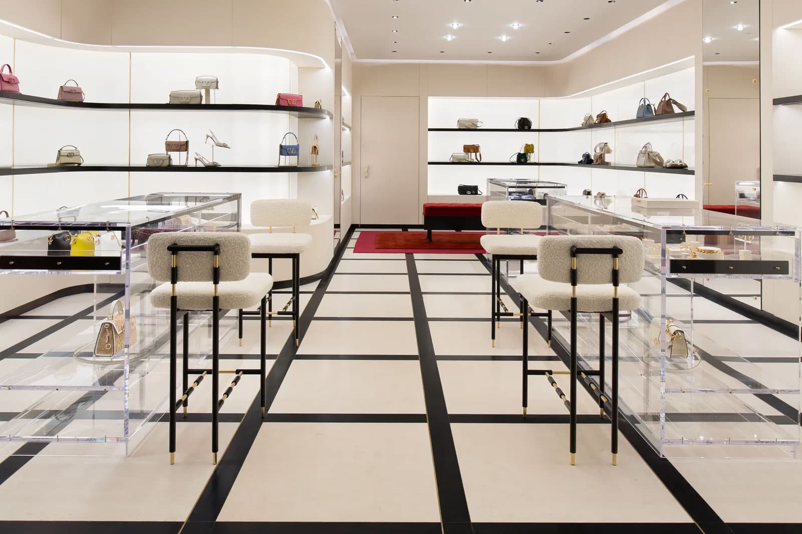 Valentino store refurb in Sloane Street features flush concealed doors by Envo