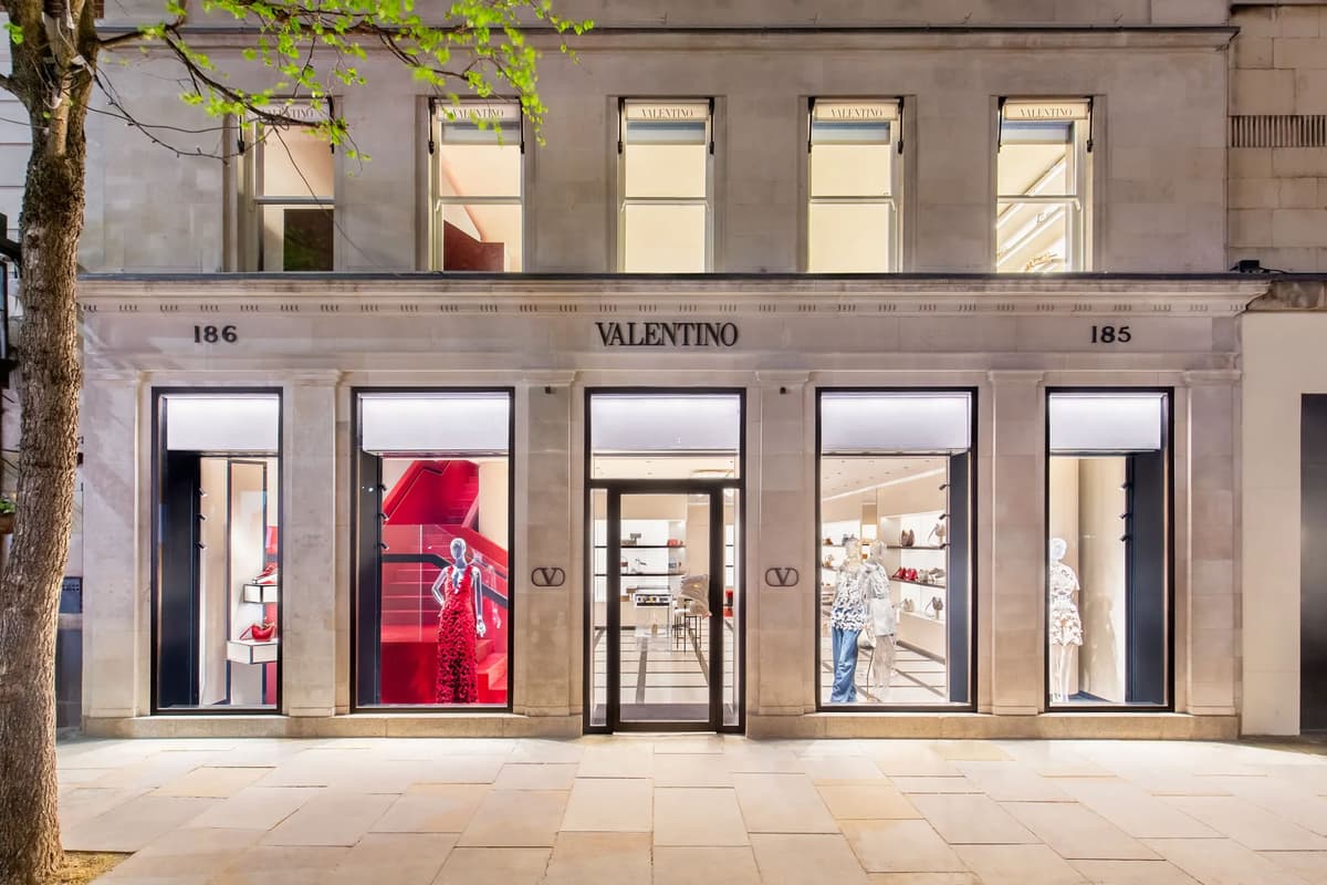 The 2024 refurbishment of Valentino’s Sloane Street store is characterised by opulent details and exquisite interior design