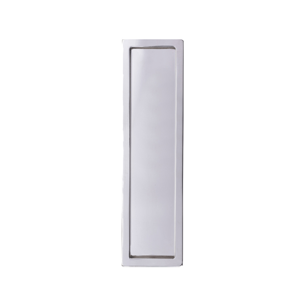 ESD1001 rectangular flush pull handle for sliding doors in a polished stainless steel finish